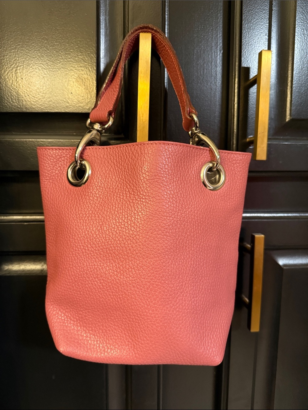 Maurizio Taiuti Pink Pebbled Leather tote Bag